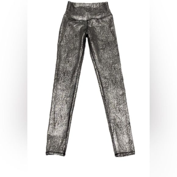 ALO Yoga Silver Metallic Airbrush Leggings S - Picture 3 of 9